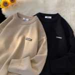 라운드 넥 점퍼 남성 가을 겨울 2023 폭발 게으른 바람 조류 브랜드 느슨한 일본 복고풍 니트웨어 재킷 라인 의류의 그림