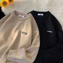 라운드 넥 점퍼 남성 가을 겨울 2023 폭발 게으른 바람 조류 브랜드 느슨한 일본 복고풍 니트웨어 재킷 라인 의류의 그림