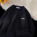 라운드 넥 점퍼 남성 가을 겨울 2023 폭발 게으른 바람 조류 브랜드 느슨한 일본 복고풍 니트웨어 재킷 라인 의류의 그림