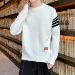 거짓 투피스 라운드 넥 점퍼 남성 봄과 가을 느슨한 풀오버 니트 울 스웨터 조류 가을과 겨울상의 옷이 두꺼워 짐의 그림