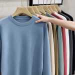 점퍼 남성 라운드 넥 단색 내부 바닥 셔츠 2023 봄과 가을 새로운 비즈니스 캐주얼 울 스웨터 니트 스웨터 남성 겨울의 그림