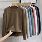 점퍼 남성 라운드 넥 단색 내부 바닥 셔츠 2023 봄과 가을 새로운 비즈니스 캐주얼 울 스웨터 니트 스웨터 남성 겨울의 그림