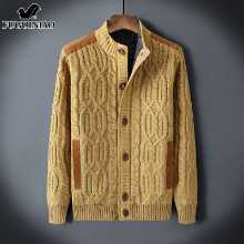 포춘 버드 캐주얼 카디건 점퍼 남성 2023 봄과 가을 새로운 패딩 따뜻한 스탠드 칼라 니트 스웨터 재킷 남성의 그림