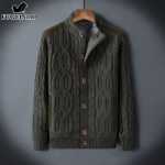 포춘 버드 캐주얼 카디건 점퍼 남성 2023 봄과 가을 새로운 패딩 따뜻한 스탠드 칼라 니트 스웨터 재킷 남성의 그림