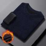 딱따구리 셔닐 남성용 라운드 넥 긴팔 니트웨어 2023 가을 겨울 따뜻한 탑 심플한 다용도 점퍼의 그림