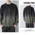 2023 새로운 느슨한 남성 그라데이션 컬러 점퍼 패딩 니트 스웨터 트렌드의 십대 캐주얼 양모 스웨터 겨울 의류의 그림