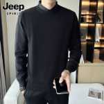 지프 지프 셔츠 칼라 점퍼 남성 가을 겨울 트렌드의 고급 감각의 슬림 페이크 투피스 니트웨어 남성 모델 세트의 그림