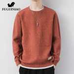 포춘 버드 가짜 투피스 점퍼 남성 라운드 넥 모직 의류 2023 봄 가을 새로운 트렌드 니트 스웨터 남성 의류의 그림