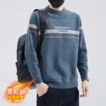 점퍼 남성 봄과 가을 조류 둥근 목 패딩 따뜻한 옷 2023 가을과 겨울 새로운 긴팔 바닥 셔츠의 그림