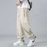 일본 카키색 바지 남성 가을 여름 스트레이트 느슨한 미국 자수 갱스터 잘 생긴 조수 작업 캐주얼 바지의 그림