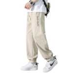 일본 카키색 바지 남성 가을 여름 스트레이트 느슨한 미국 자수 갱스터 잘 생긴 조수 작업 캐주얼 바지의 그림