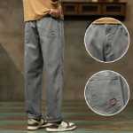 바지 남성용 모델 2023 조수 느슨한 스트레이트 작업 바지 남성용 봄과 가을 아메리칸 느슨한 와이드 레그 캐주얼 바지의 그림