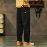 바지 남성용 모델 2023 조수 느슨한 스트레이트 작업 바지 남성용 봄과 가을 아메리칸 느슨한 와이드 레그 캐주얼 바지의 그림