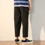 바지 남성 모델 봄과 가을 캐주얼 바지 스트레이트 바지 트렌드의 얇은 부분 남성 여름 아이스 실크 나인 스포츠 바지의 그림