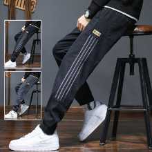 남성 바지 가을 2023 새로운 느슨한 트렌드 스포츠 작업복 캐주얼 바지 남성 드로 스트링 바지 남성 봄과 가을의 그림