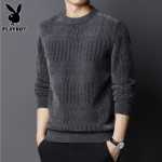 플레이 보이 라운드 넥 점퍼 남성용 바텀 라인 의류 가을과 겨울 청소년 트렌드 두꺼운 캐주얼 니트 남성용의 그림
