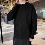 악어 트위스트 점퍼 남성 니트웨어 트렌드의 한국어 버전 단색 라운드 넥 두꺼운 따뜻한 바닥 셔츠 남성용 가을과 겨울 모델의 그림