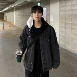 블랙 데님 재킷 남성용의 그림