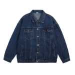 블랙 데님 재킷 남성용의 그림