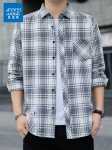 제니스 체크 무늬 긴팔 셔츠 남성 2023 가을 새로운 조류 느슨한 캐주얼 셔츠 재킷 청소년 의류의 그림