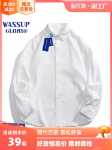 WASSUP GLORY 화이트 셔츠 남성용 긴팔 가을 일본 단색 다용도 셔츠 조류 느슨한 캐주얼 재킷의 그림