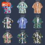 반팔 꽃 무늬 셔츠 하이난 섬 의류 비치웨어 산야 여름 웨이펑 태국 여행 남성 커플 캐주얼 느슨한상의의 그림