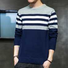 남성 점퍼 코튼 봄과 가을 새로운 한국어 버전의 학생 트렌드 캐주얼 얇은 섹션 긴팔 풀오버 니트 스웨터 가을 의류의 그림