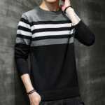 남성 점퍼 코튼 봄과 가을 새로운 한국어 버전의 학생 트렌드 캐주얼 얇은 섹션 긴팔 풀오버 니트 스웨터 가을 의류의 그림