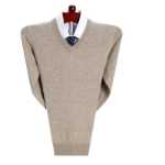 오르도스 100 캐시미어 스웨터 남성용 브이넥 바닥 니트 스웨터 라운드 넥 두꺼운 양모 스웨터 아버지 점퍼의 그림