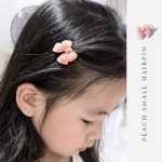 십대 핑크 복숭아 헤어 클립의 그림