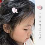 십대 핑크 복숭아 헤어 클립의 그림