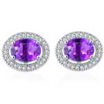 천연 자수정  이어링의 그림