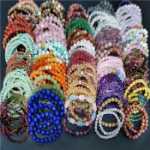 천연 아쿠아 마린 호박 옥 팔찌의 그림