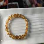 천연 아쿠아 마린 호박 옥 팔찌의 그림