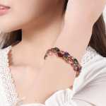 기질 새로운 화려한 크리스탈 시계 스트랩 팔찌 팔찌 한국 로즈 골드 핸드 쥬얼리 팔찌 여자 친구 팔찌 보내기의 그림