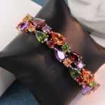 기질 새로운 화려한 크리스탈 시계 스트랩 팔찌 팔찌 한국 로즈 골드 핸드 쥬얼리 팔찌 여자 친구 팔찌 보내기의 그림