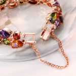 기질 새로운 화려한 크리스탈 시계 스트랩 팔찌 팔찌 한국 로즈 골드 핸드 쥬얼리 팔찌 여자 친구 팔찌 보내기의 그림