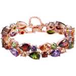 기질 새로운 화려한 크리스탈 시계 스트랩 팔찌 팔찌 한국 로즈 골드 핸드 쥬얼리 팔찌 여자 친구 팔찌 보내기의 그림