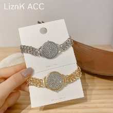 틈새 디자인 가벼운 고급스러운 절묘한 간단한 차가운 바람 여자 친구 팔찌 여성에 다이아몬드 시계 팔찌로 가득 찬 시니어 감각의 그림