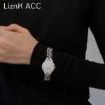 틈새 디자인 가벼운 고급스러운 절묘한 간단한 차가운 바람 여자 친구 팔찌 여성에 다이아몬드 시계 팔찌로 가득 찬 시니어 감각의 그림