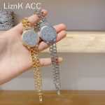 틈새 디자인 가벼운 고급스러운 절묘한 간단한 차가운 바람 여자 친구 팔찌 여성에 다이아몬드 시계 팔찌로 가득 찬 시니어 감각의 그림