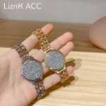 틈새 디자인 가벼운 고급스러운 절묘한 간단한 차가운 바람 여자 친구 팔찌 여성에 다이아몬드 시계 팔찌로 가득 찬 시니어 감각의 그림