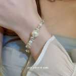 카토미 ACC 크러쉬 실버 진주 목걸이 팔찌의 그림