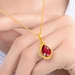 베트남 샌드 골드 레드 워터 드롭 펜던트 목걸이의 그림