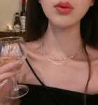 크러쉬 실버 미세 목걸이 체인의 그림