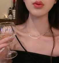 크러쉬 실버 미세 목걸이 체인의 그림