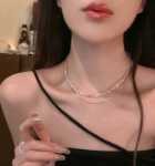 크러쉬 실버 미세 목걸이 체인의 그림