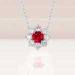 루비 반지 목걸이 귀걸이의 그림