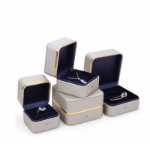 새로운 골드 가죽 보석 반지 상자 결혼 반지 보석 보관 상자 시계 상자 작은 펜던트 보석 상자 선물 상자의 그림