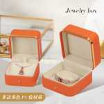 새로운 골드 가죽 보석 반지 상자 결혼 반지 보석 보관 상자 시계 상자 작은 펜던트 보석 상자 선물 상자의 그림
